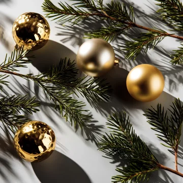Holiday Minimalist Decor Flat Lay with Soft Shadows