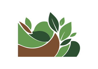 Abstract Nature Logo A Modern Design with Leaves, Earth, and Organic Elements