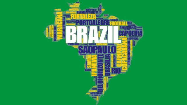 Vibrant Brazil: Culture, Nature, and Cities animated word cloud