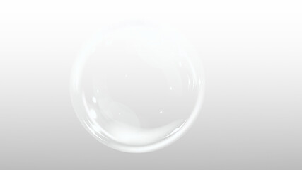 A shiny, floating bubble on a bright background. A soap bubble floating in the air, creating a translucent sphere. , transparent background