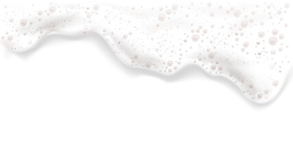 Fluffy white soap bubbles, foam on white background. Close-up, abstract soap suds.  , transparent background