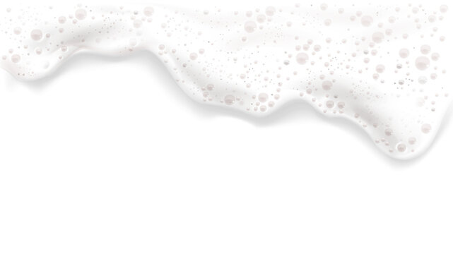 Fluffy white soap bubbles, foam on white background. Close-up, abstract soap suds.  , transparent background