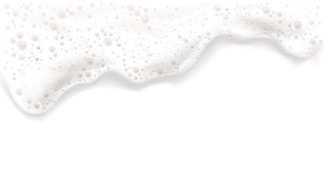 Bubble-formed white soap with soft texture  , transparent background