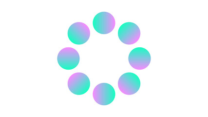 Circular Pattern of Colored Dots  , transparent background