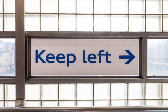 Directional Sign Keep Left Text With Arrow