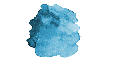 Abstract blue watercolor texture  , transparent background