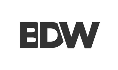 BDW logo design template with strong and modern bold text. Initial based vector logotype featuring simple and minimal typography. Trendy company identity.