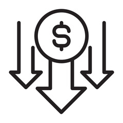 Cost breakdown icon in vector illustration