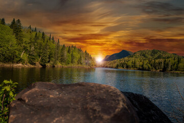 sunrise over the lake