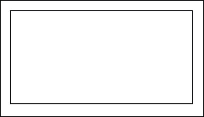 Simple rectangular shape with a black border surrounding a white interior space.