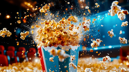 Popcorn explosion in paper cup