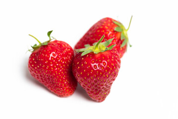 Fresh raw strawberry on white background