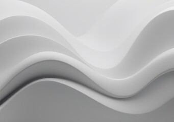 3D Wavy Abstract Background with Smooth Curved Surfaces (Modern Minimal Flowing Shapes)