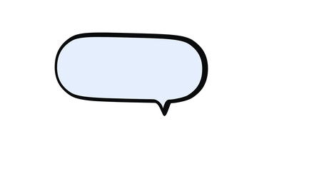 A simple blue speech bubble in the middle  , transparent background