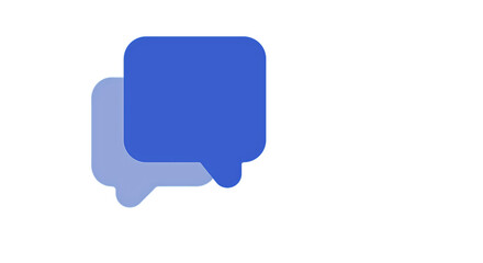 Two Speech bubbles with shadow in white background - a visual conversation symbol , transparent background