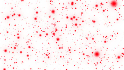  無数の光の玉が散らばっている背景素材（透過）（赤）