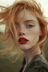 Beautiful smiling blonde woman portrait in natural light, close up face with blue eyes, healthy skin, happiness, youth, lifestyle, beauty concept, positive emotion