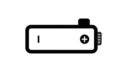 Simple black and white icon representing a rectangular battery