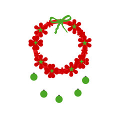 Christmas Floral Wreath Frame | Hanging Ornament Clipart