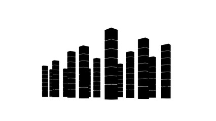 Silhouette of a modern city skyline with tall buildings