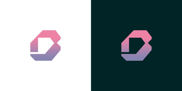 Abstract geometric logo concept featuring a stylish letterform with a vibrant gradient, perfect for contemporary business branding and unique visual identity solutions
