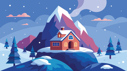 Christmas snowy winter landscape background