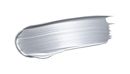 textured abstract metallic silver color paint stroke isolated on transparent background, png