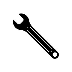 Wrench tool silhouette for fixing, adjusting, and maintenance.