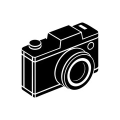 Digital photo camera isometric icon vector graphic illustration
