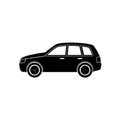 Sport utility vehicle silhouette icon on a clean white background