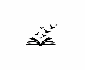 Obraz premium Transformative Odyssey: Unveiling the Enchanting Journey of Knowledge through the Metamorphosis of a Captivating Open Book