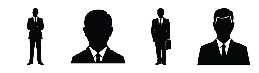 Set of vector ceo profile icon. Business silhouette icons