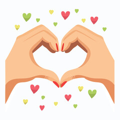 Two hands creating a heart to represent love and emotional connection.