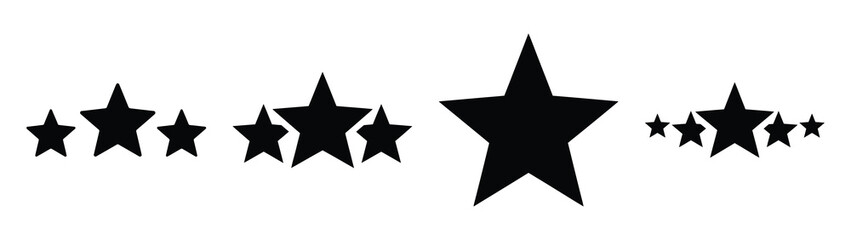 Set of vector star rating icon. Business silhouette icons