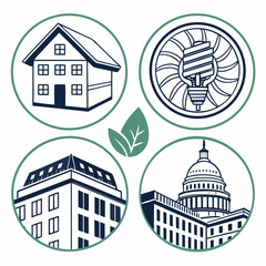 Naklejka premium Environmental Issues and Climate Change Vector Set. Water Scarcity, Pollution, and Sustainability Metrics Icons.