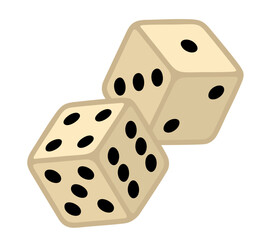 Game dice in flight. Dice vector design isolated on white. Two dice casino gambling template concept. Casino background