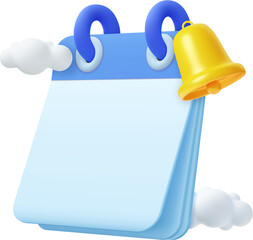 3D Calendar with Bell notification.