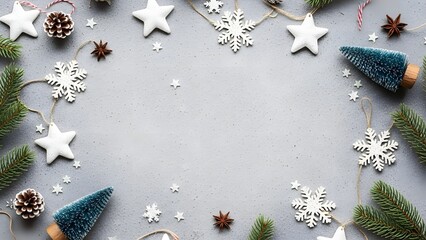 Festive winter holiday scene with Christmas decor