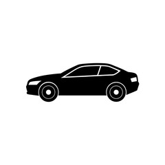 Car silhouette icon vector illustration on a clean white background