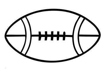Rugby Ball Line Art Vector | Minimalist Sports Outline Illustration,  transparent png