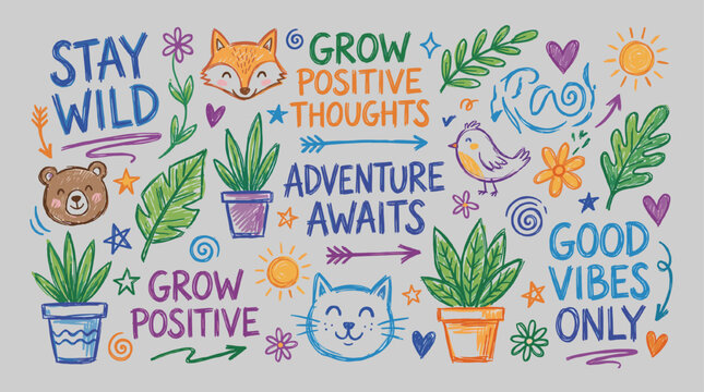 Motivational and nature solid icon set. containing positive, tho - Powered by Adobe