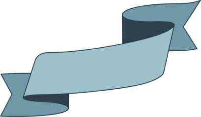 A light blue ribbon banner with a classic folded design, ready for text or decorative use.