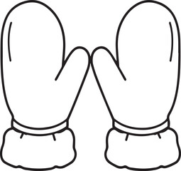 Cartoon black and white glove hand drawn vector illustration