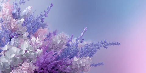 Beautiful arrangement of soft purple and white flowers