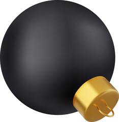 3d black Christmas ball
