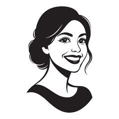 Woman face silhouette. Vector drawing on a white background.	
