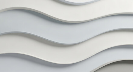 Obraz premium Minimalist white waves surface with soft shadows creating smooth, abstract composition