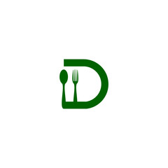 D Food Spoon Fork Restaurant Logo 