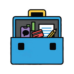 Business Briefcase Full of Tools Icon or Vector