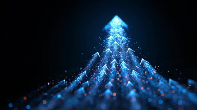 Digital Arrows Rising: Futuristic Upload Concept